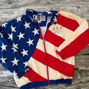STARTER USA Olympics Flag Windbreaker - Red, White, Blue